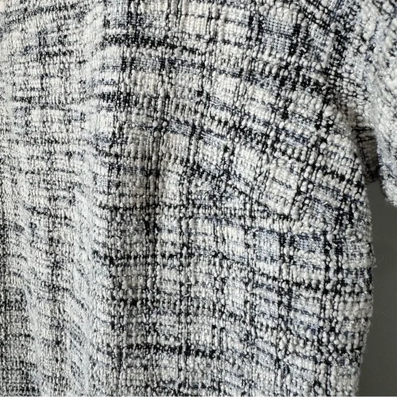 Loft Fringe Tweed Shift Dress Size 4 Short Sleeved Ballet Neck Business Casual - Picture 3 of 16